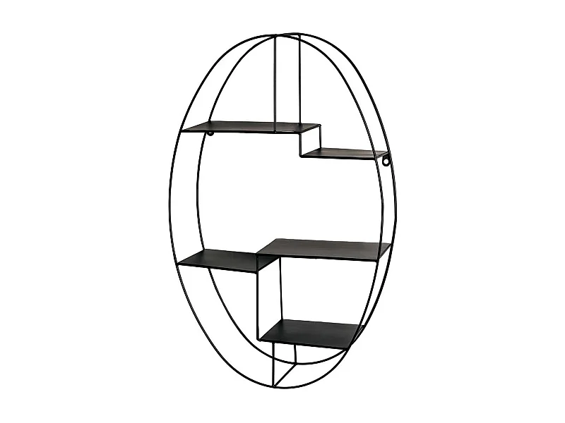 Ovales Regal aus Metall in Schwarz Deko