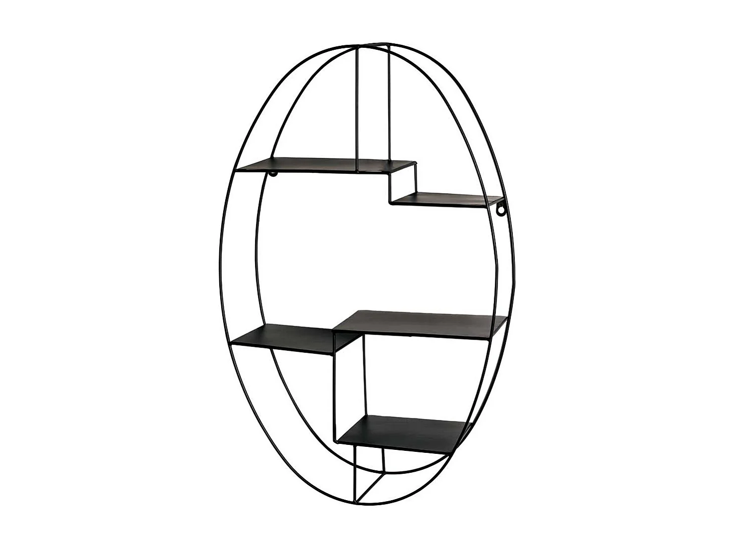 Ovales Regal aus Metall in Schwarz Deko