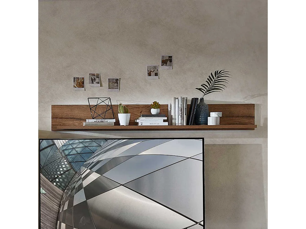 Wandregal in Eiche dunkel Optik 155 cm breit