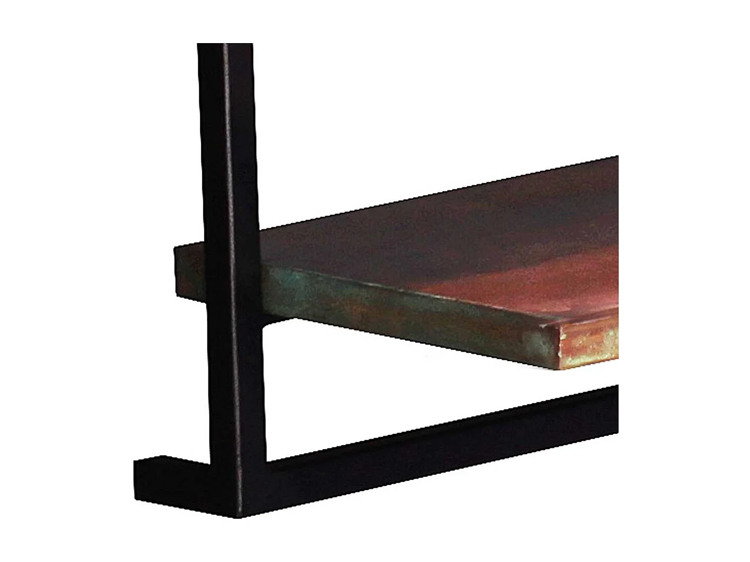 Wohnzimmerregal aus Recyclingholz und Metall Wandmontage