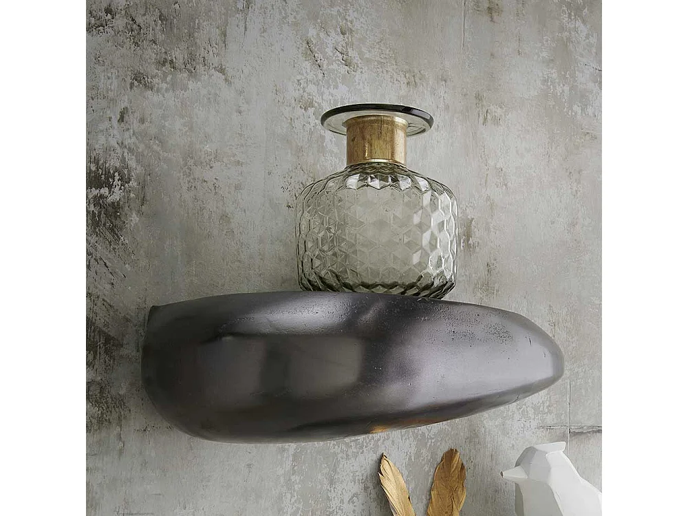 Aluminium Wandboard in Steinform mattschwarz lackiert