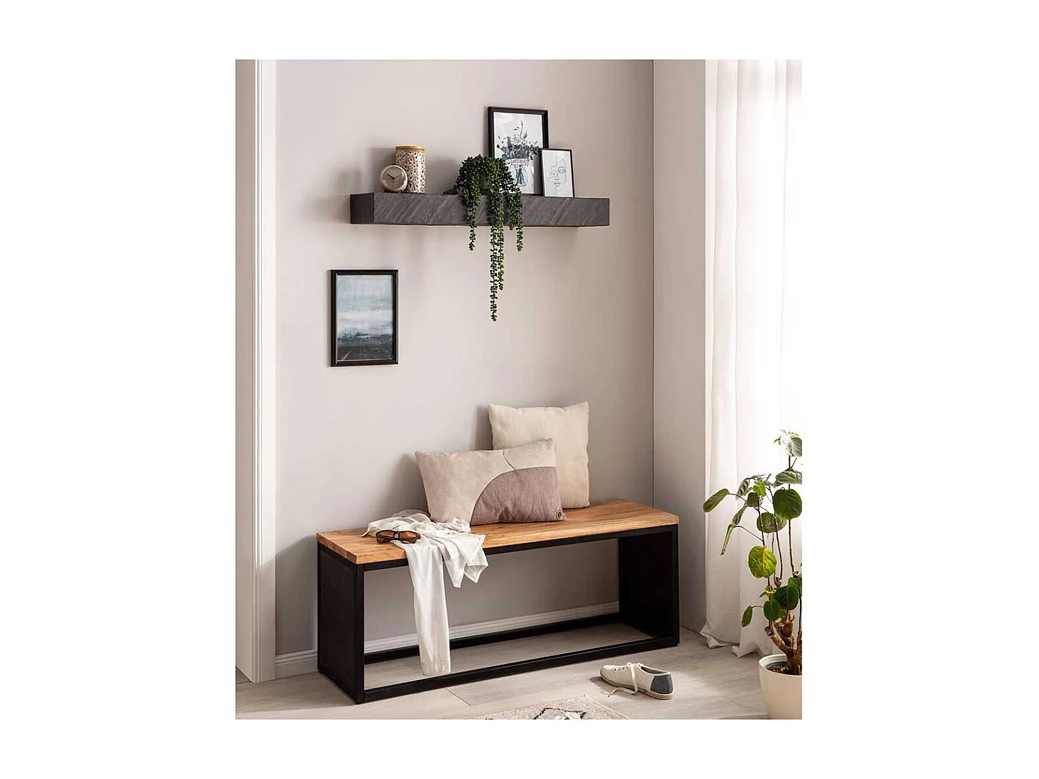 Wand Regal Wandboard in Steinoptik beschichtet - Anthrazit