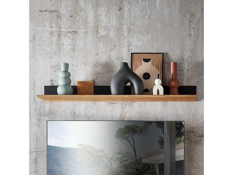 Zweifarbiges Wandboard aus Wildeiche Massivholz 140 cm breit