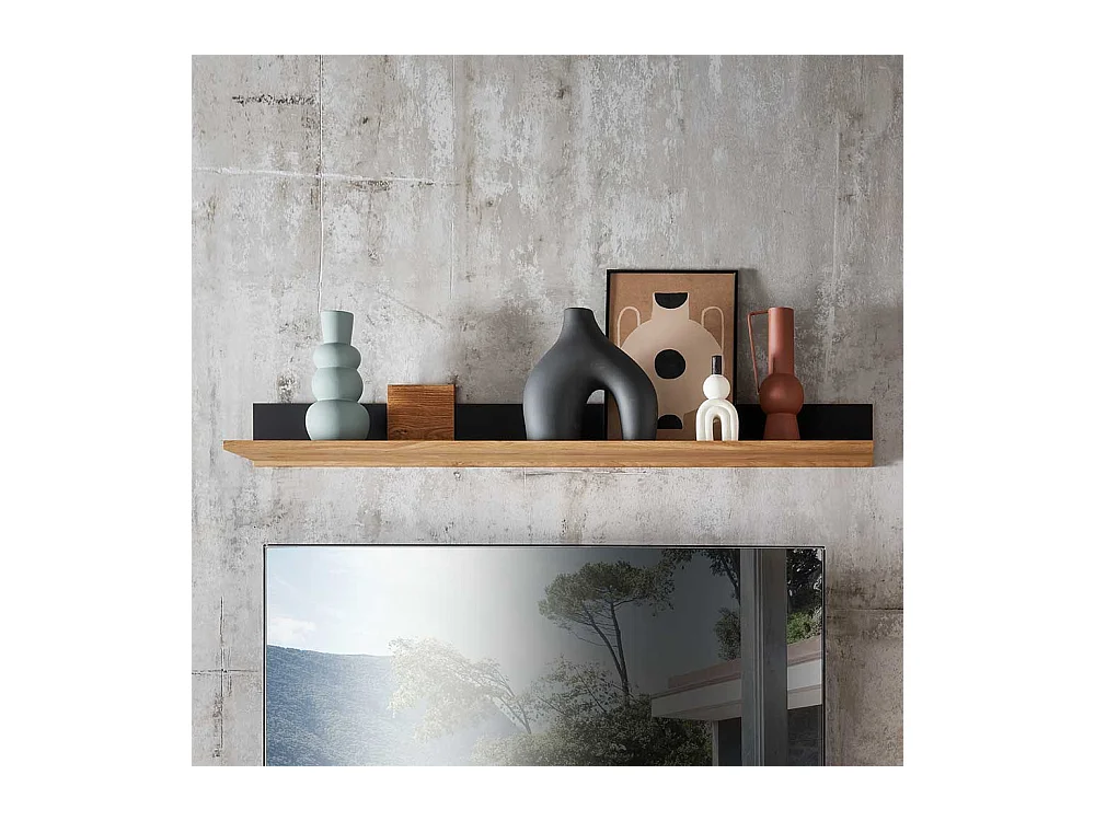 Zweifarbiges Wandboard aus Wildeiche Massivholz 140 cm breit