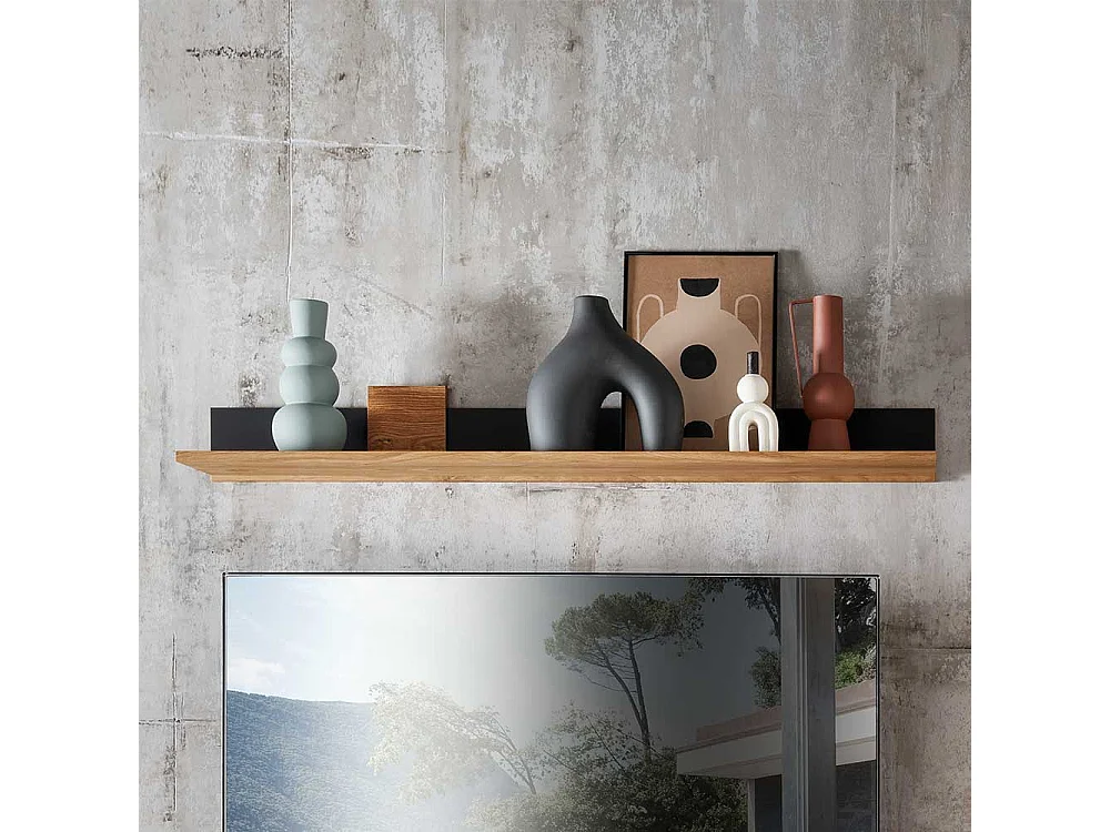 Zweifarbiges Wandboard aus Wildeiche Massivholz 140 cm breit