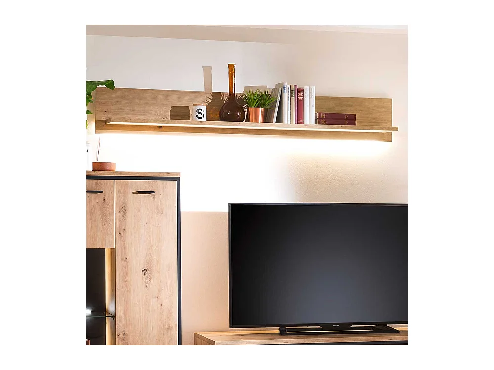 Wandregal in Eichefarben 160 cm breit
