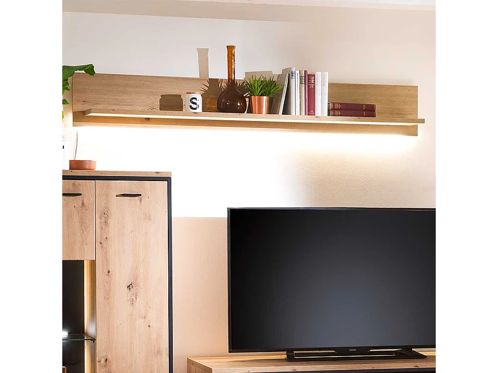Wandregal in Eichefarben 160 cm breit