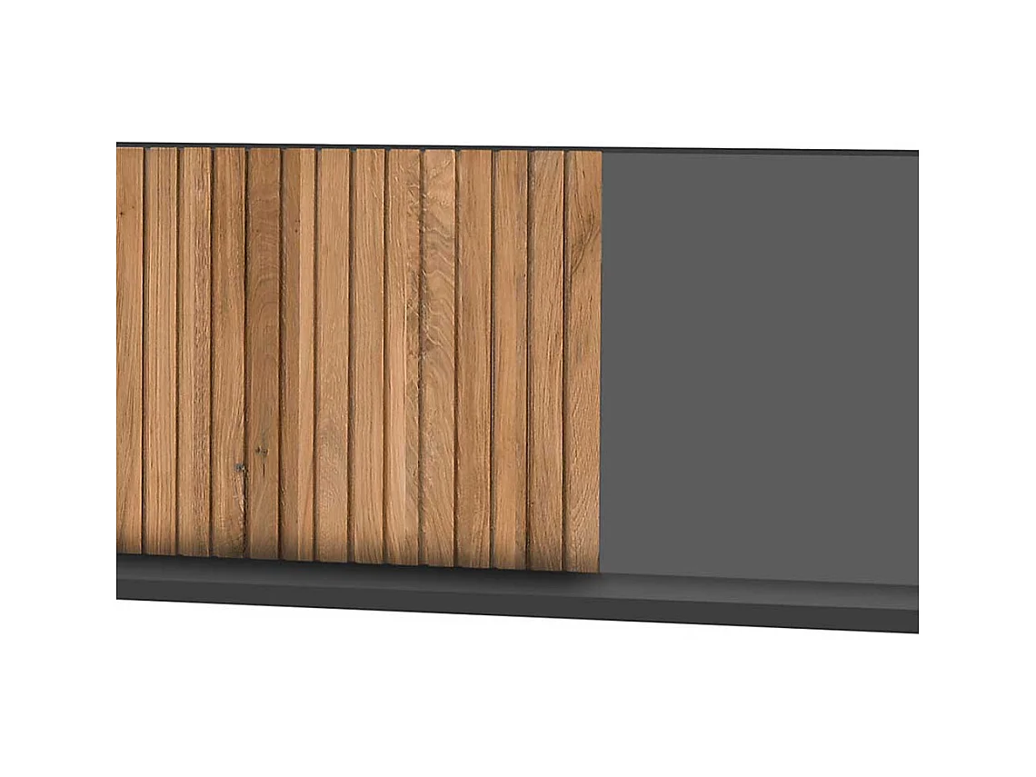Modernes Wandregal in Eiche Bianco und Anthrazit 24 cm tief