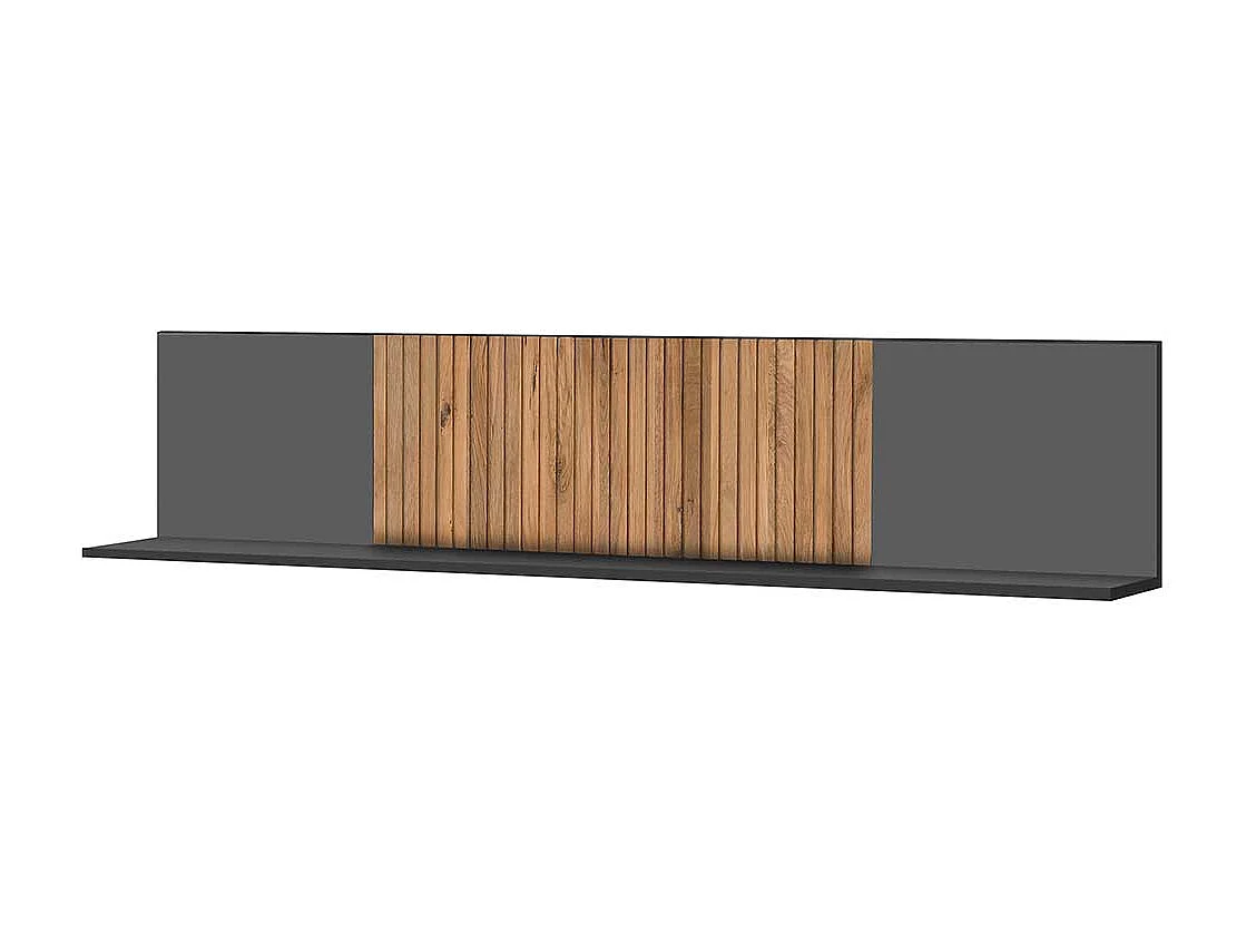 Modernes Wandregal in Eiche Bianco und Anthrazit 24 cm tief