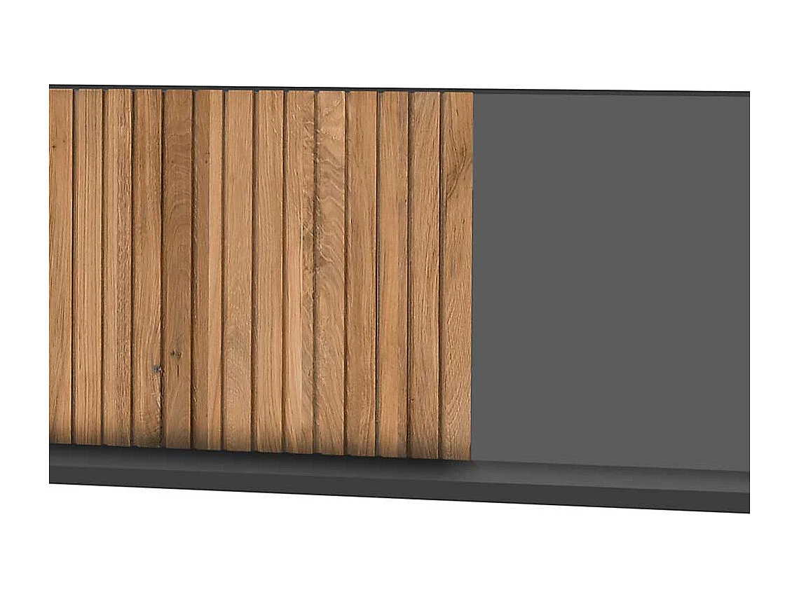 Modernes Wandregal in Eiche Bianco und Anthrazit 24 cm tief