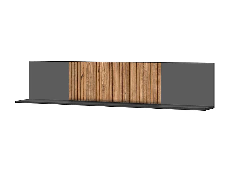 Modernes Wandregal in Eiche Bianco und Anthrazit 24 cm tief