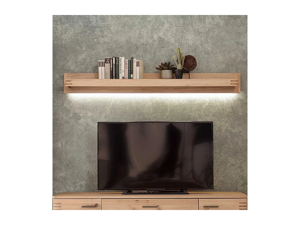 Wohnzimmer Wandboard in Balkeneiche Bianco furniert 180 cm breit