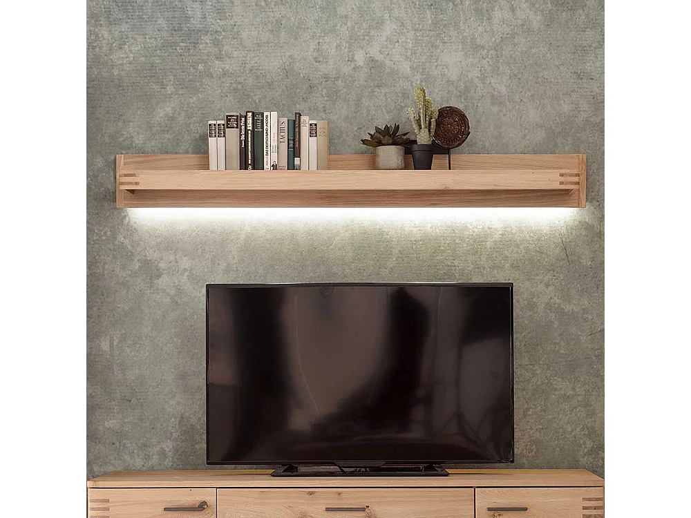 Wohnzimmer Wandboard in Balkeneiche Bianco furniert 180 cm breit