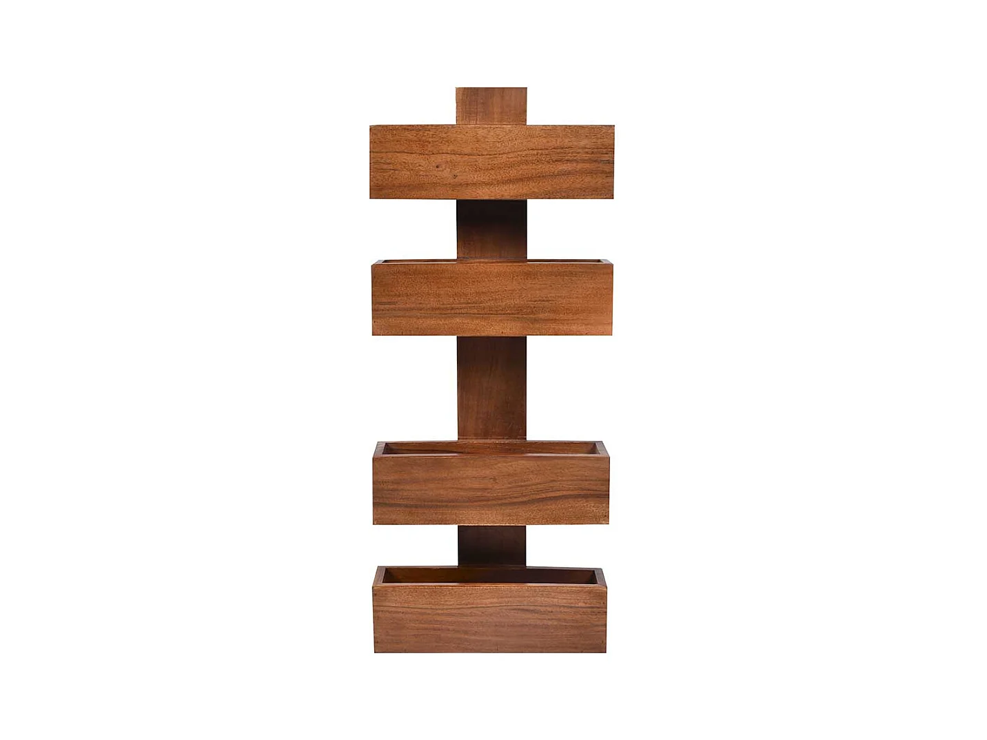 Wandboard aus Akazie Massivholz zwei Ablagen für Zeitschriften