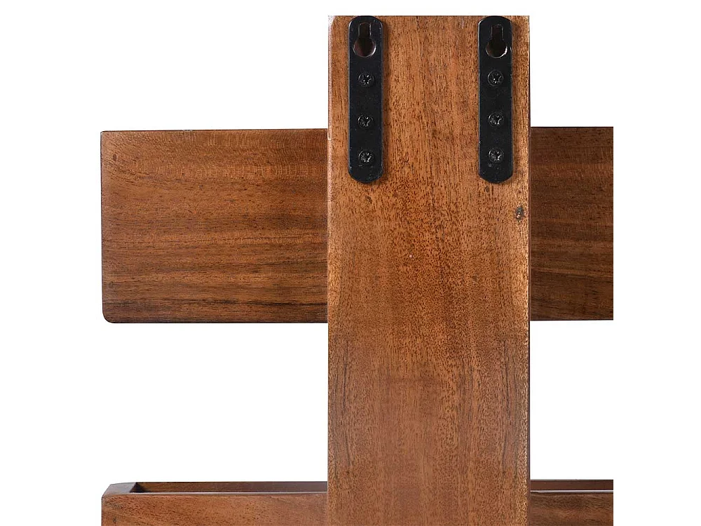 Wandboard aus Akazie Massivholz zwei Ablagen für Zeitschriften