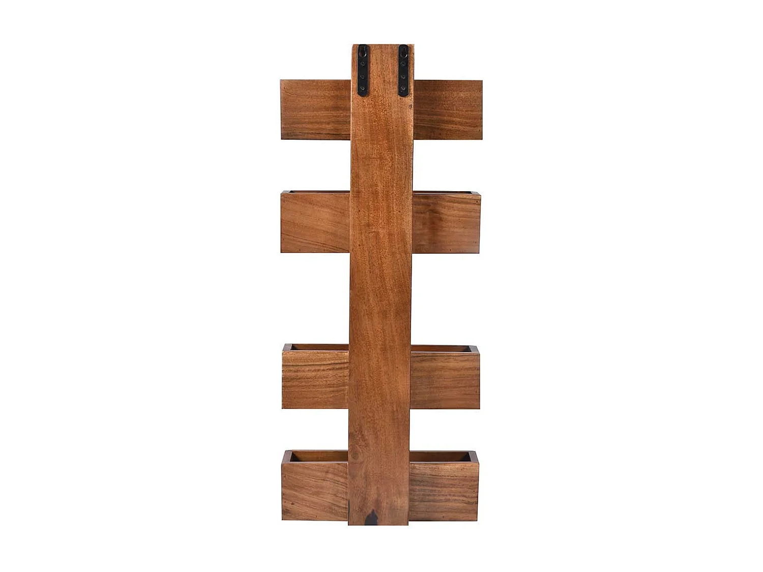 Wandboard aus Akazie Massivholz zwei Ablagen für Zeitschriften