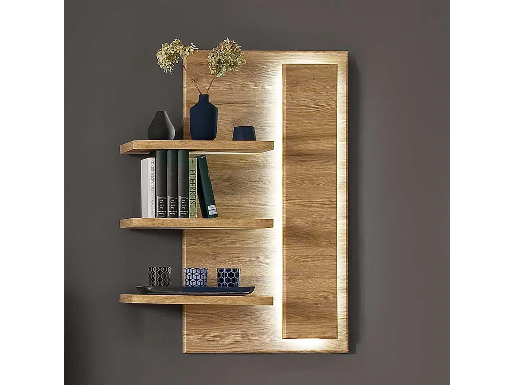 Wandhängeregal in Wildeichefarben Landhausstil