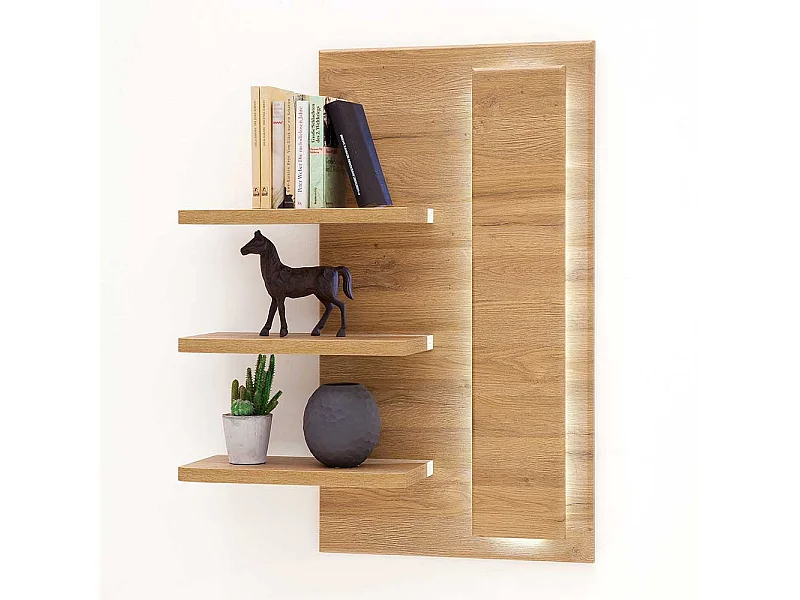Wandhängeregal in Wildeichefarben Landhausstil