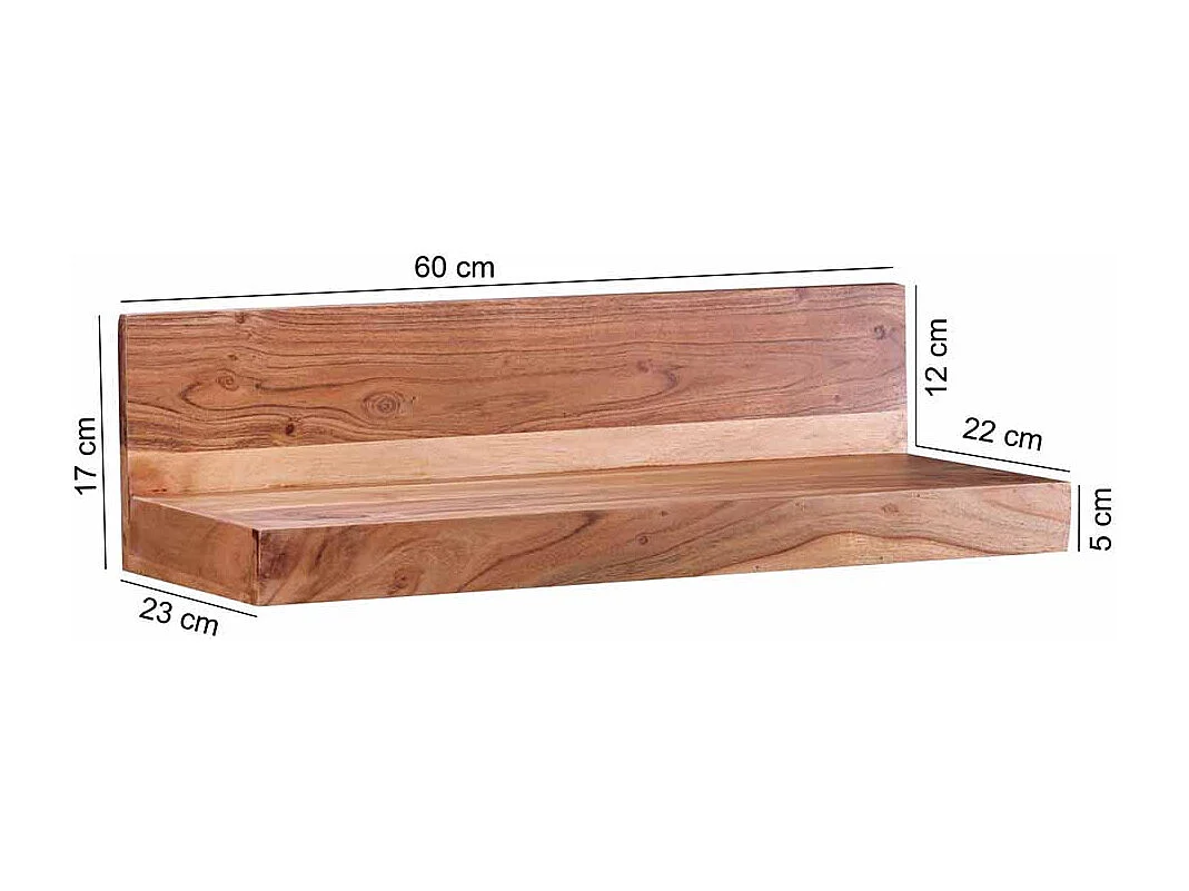 Wandboard aus Akazie Massivholz natur