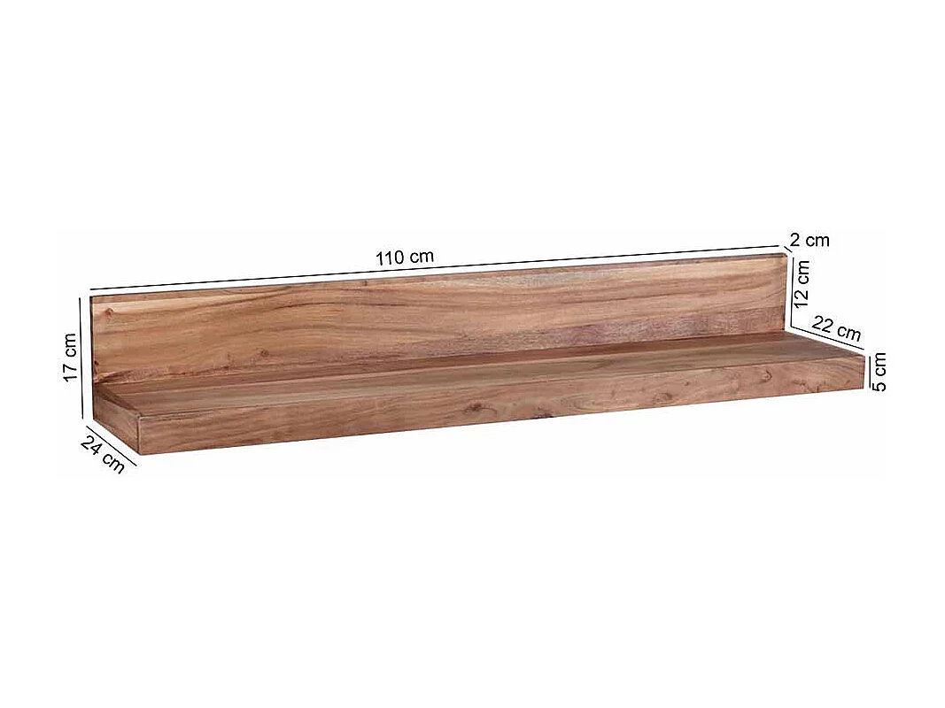 Wandboard aus Akazie Massivholz natur