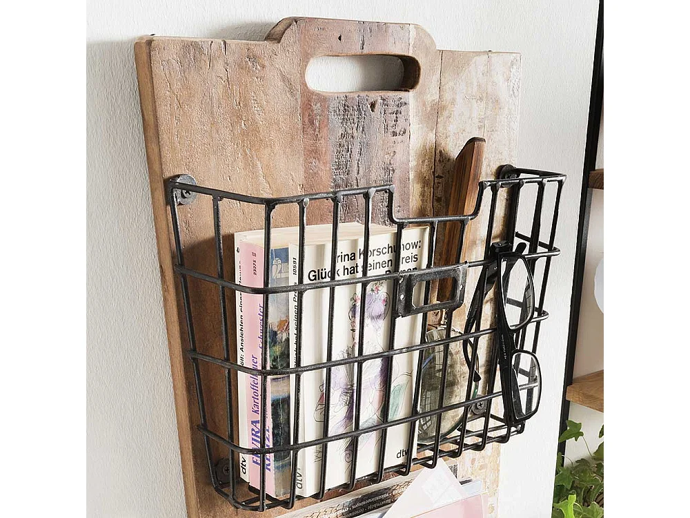 Wandhängeregal im Industry und Loft Stil Metallkörben