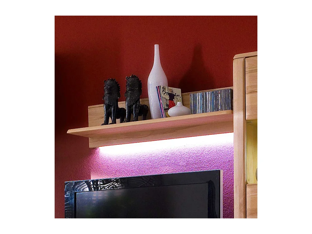 Wandboard in Kernbuchefarben LED Beleuchtung