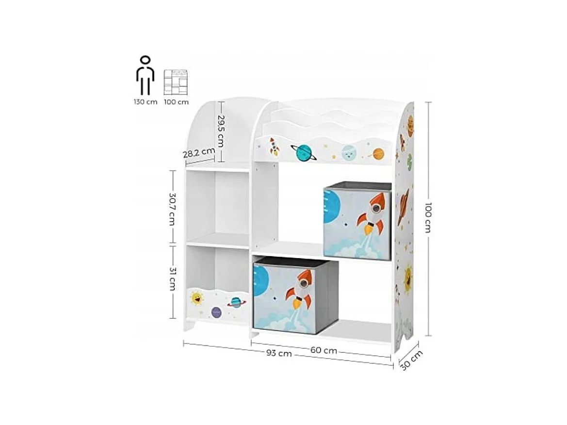 Valora Speelgoedplank met Vakken en Doosjes Multicolor kinderkamers