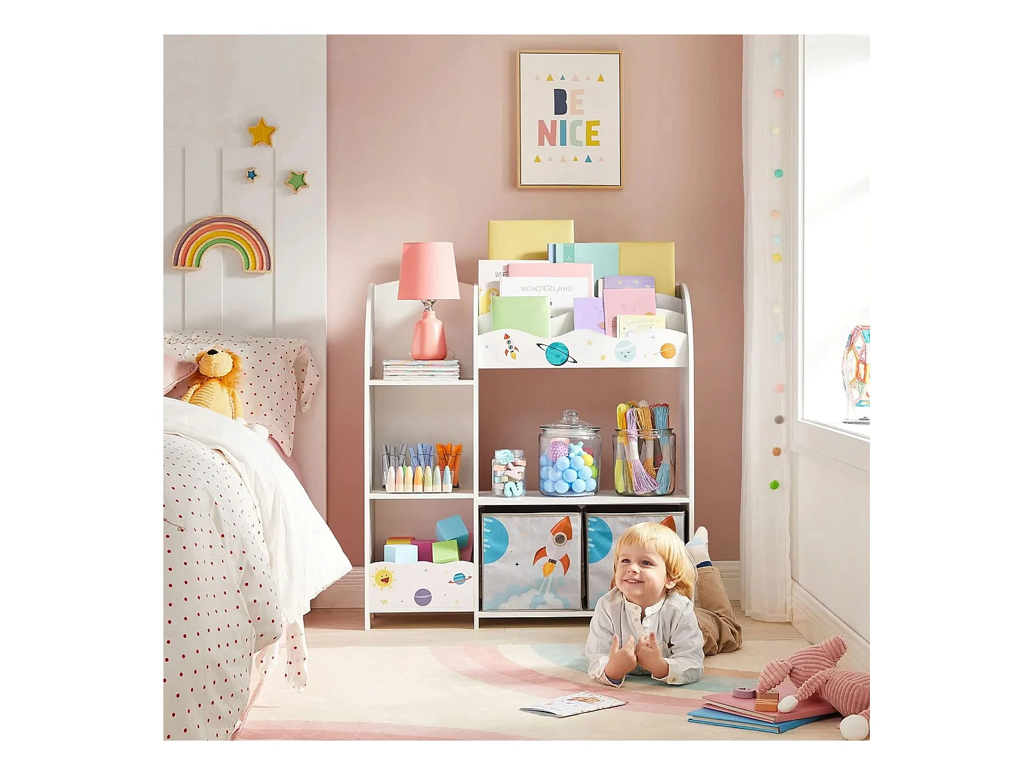 Valora Speelgoedplank met Vakken en Doosjes Multicolor kinderkamers