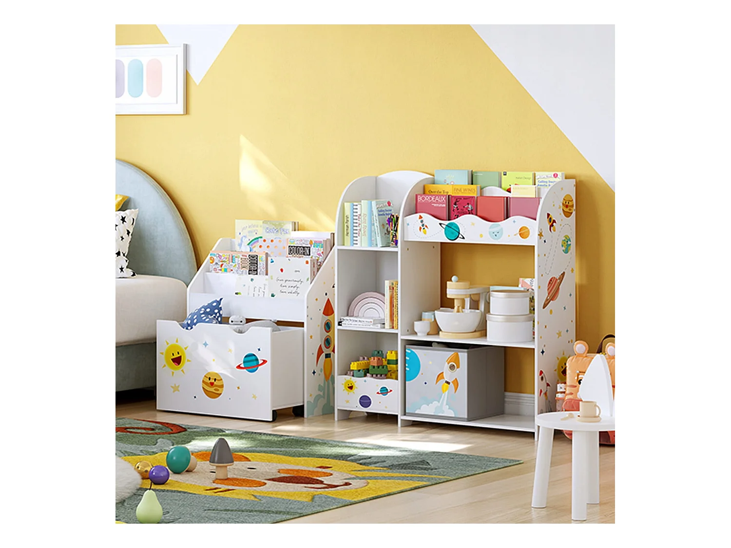 Valora Speelgoedplank met Vakken en Doosjes Multicolor kinderkamers