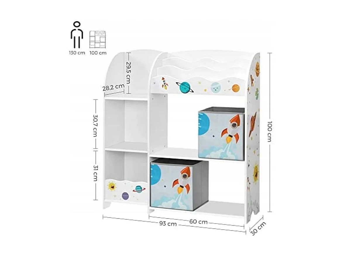 Valora Speelgoedplank met Vakken en Doosjes Multicolor kinderkamers