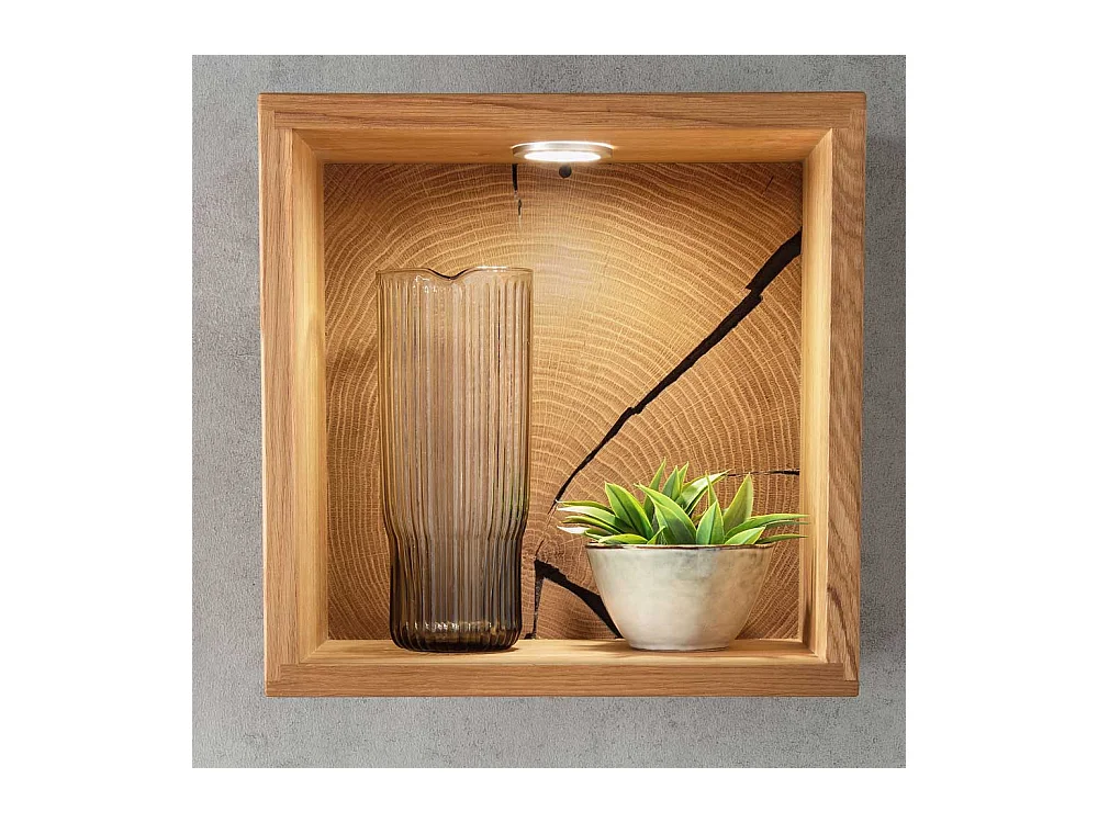 Massivholzregal hängend aus Wildeiche Massivholz 34 cm hoch