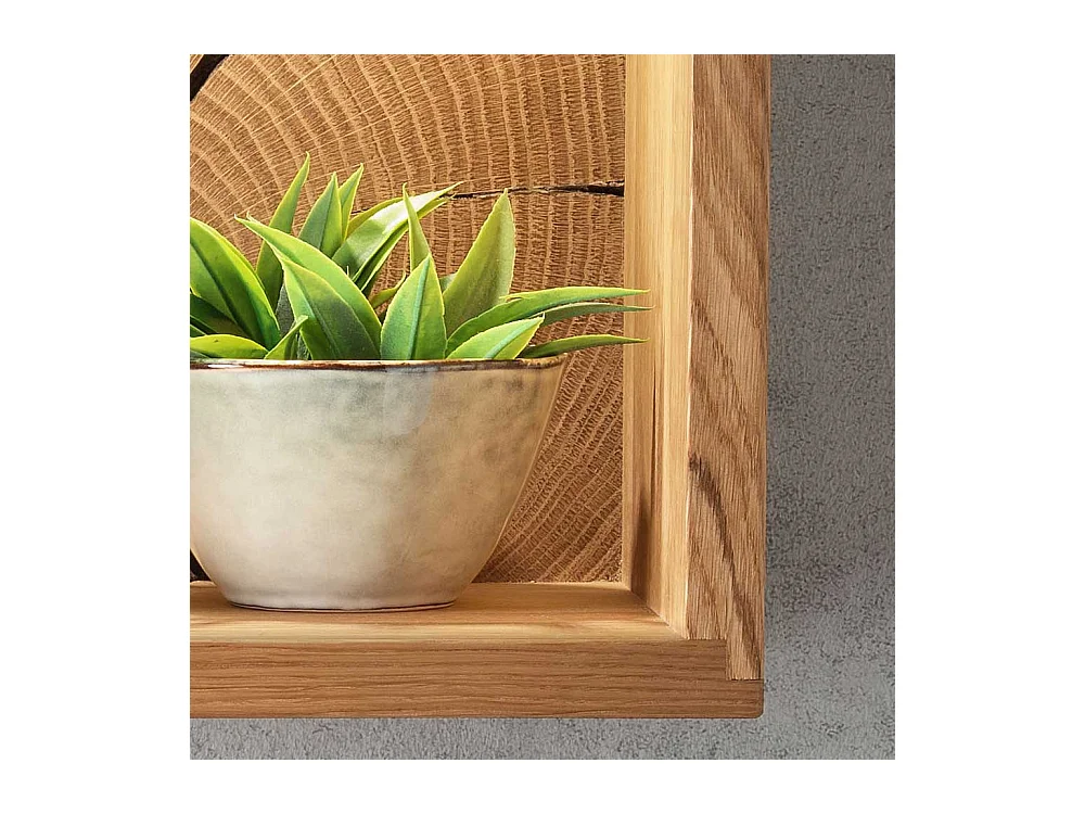 Massivholzregal hängend aus Wildeiche Massivholz 34 cm hoch