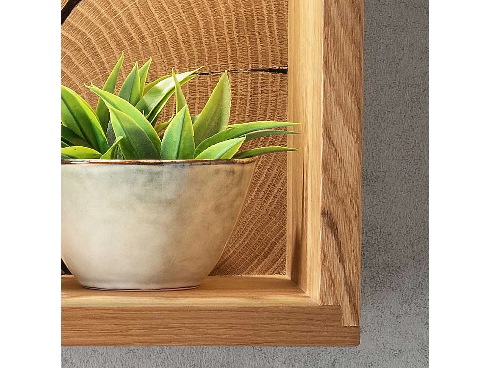 Massivholzregal hängend aus Wildeiche Massivholz 34 cm hoch