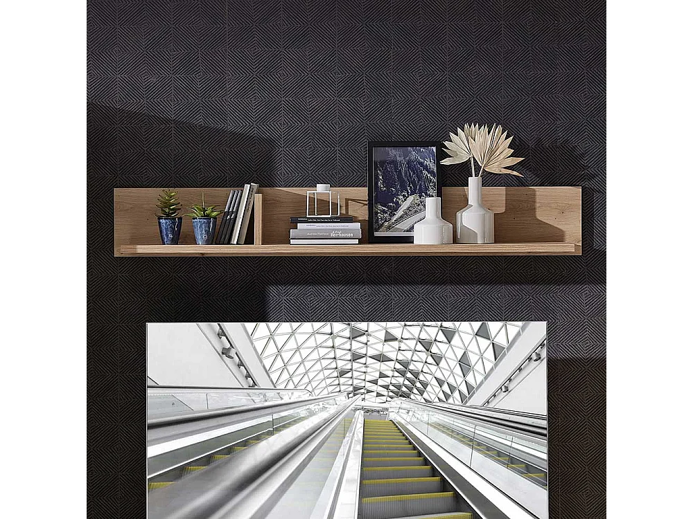 Wohnzimmer Regal in modernem Design Wildeichefarben und Eschefarben