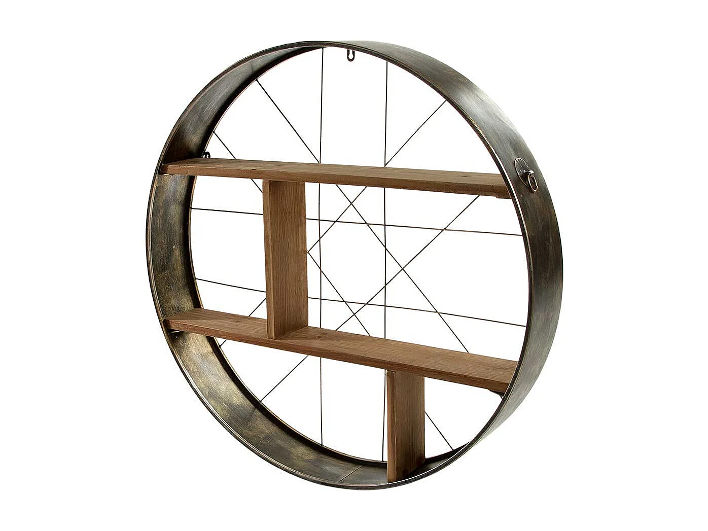 Factory Regal rund 79 cm breit Metall und Holzwerkstoff