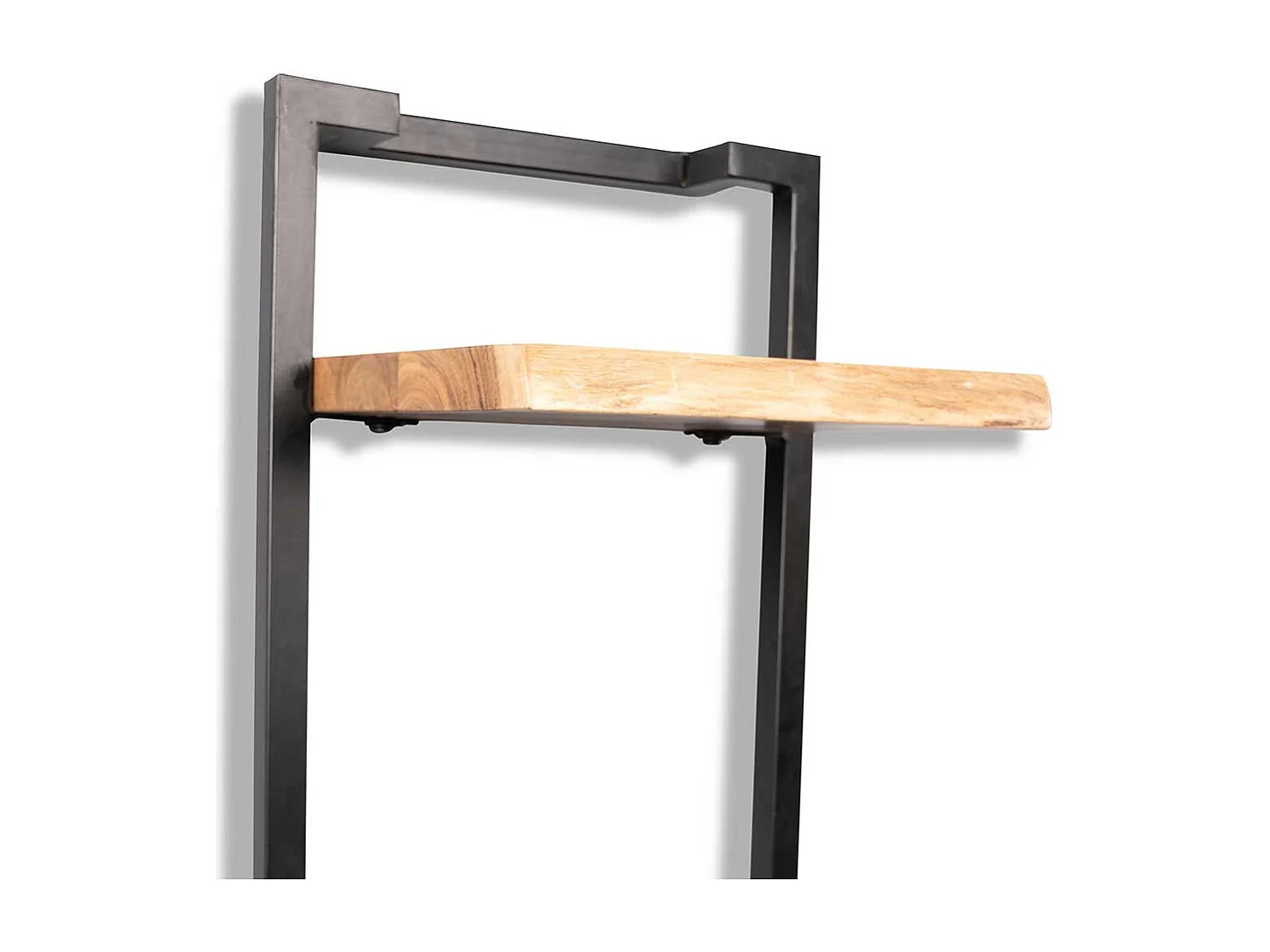 Echtholz Regal Wandhängeregal in Schwarz und Akaziefarben