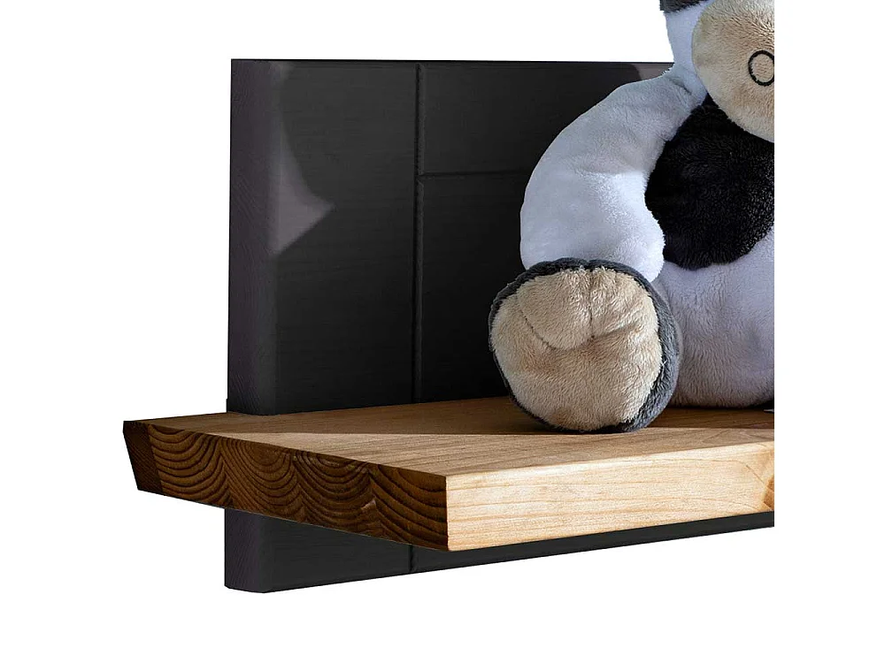 Babyzimmer Wandregal in Grau und Eichefarben Kiefer Massivholz