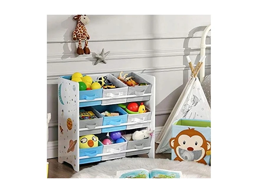 Valora Speelgoedplank met 9 Uitneembare Bakken Multicolor kinderkamers