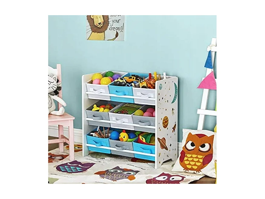 Valora Speelgoedplank met 9 Uitneembare Bakken Multicolor kinderkamers