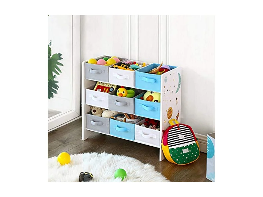 Valora Speelgoedplank met 9 Uitneembare Bakken Multicolor kinderkamers