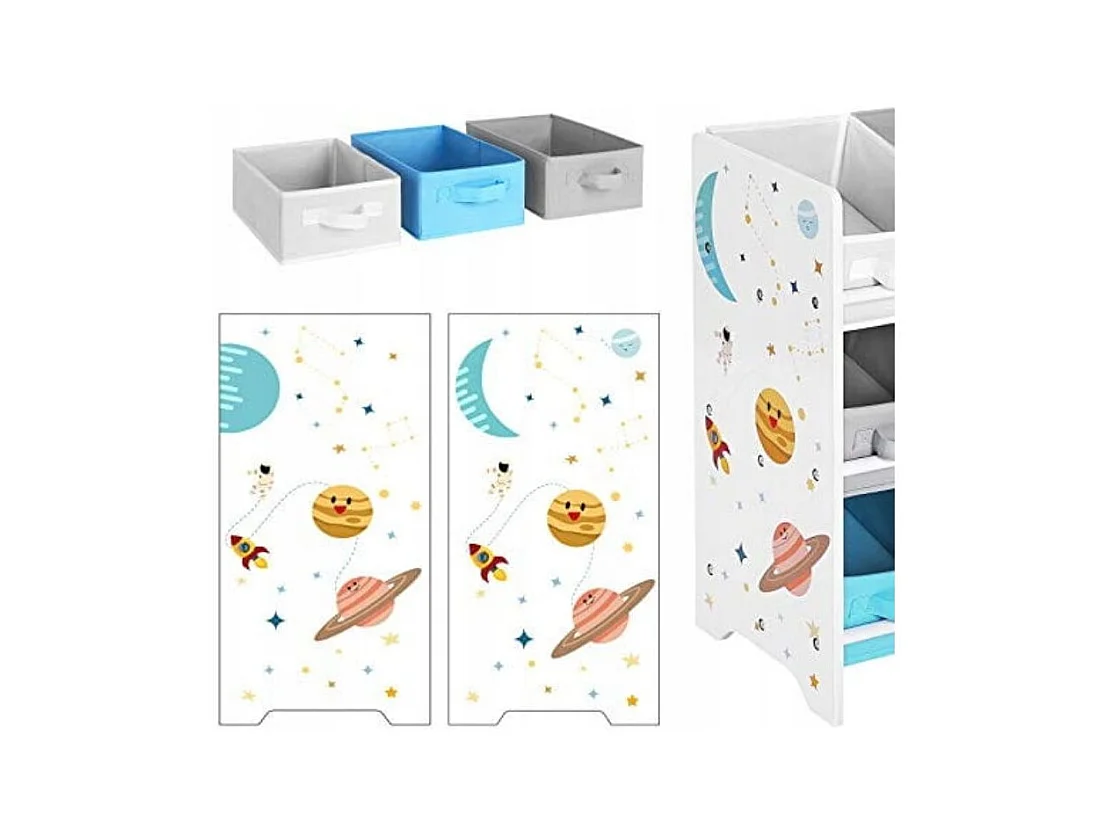 Valora Speelgoedplank met 9 Uitneembare Bakken Multicolor kinderkamers