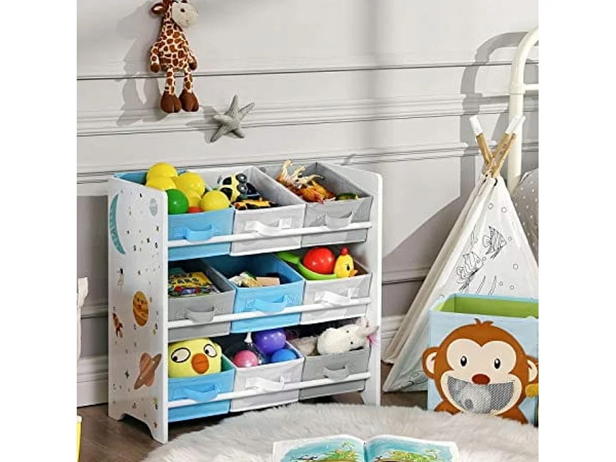 Półka zabawki Valora 9 pojemników wyjmowanych wielokolorowa dziecięca