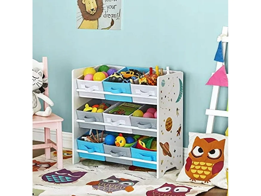 Półka zabawki Valora 9 pojemników wyjmowanych wielokolorowa dziecięca