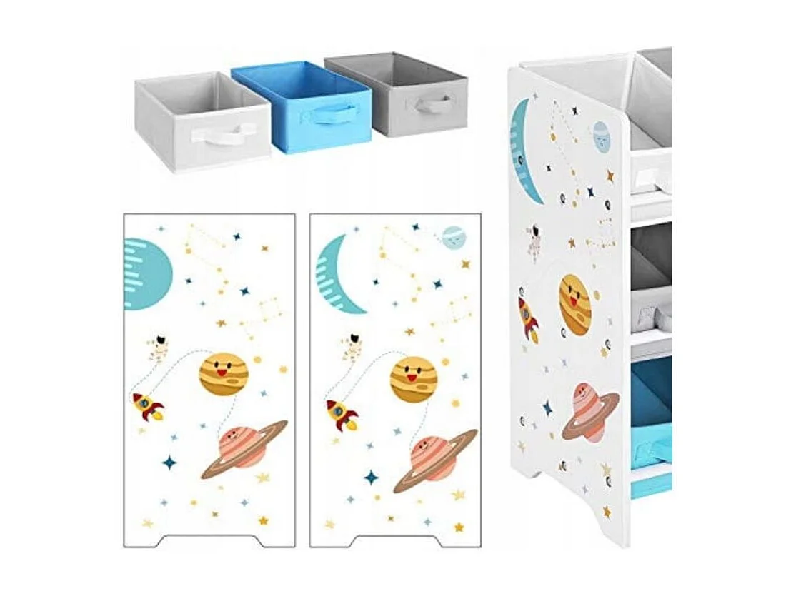 Półka zabawki Valora 9 pojemników wyjmowanych wielokolorowa dziecięca