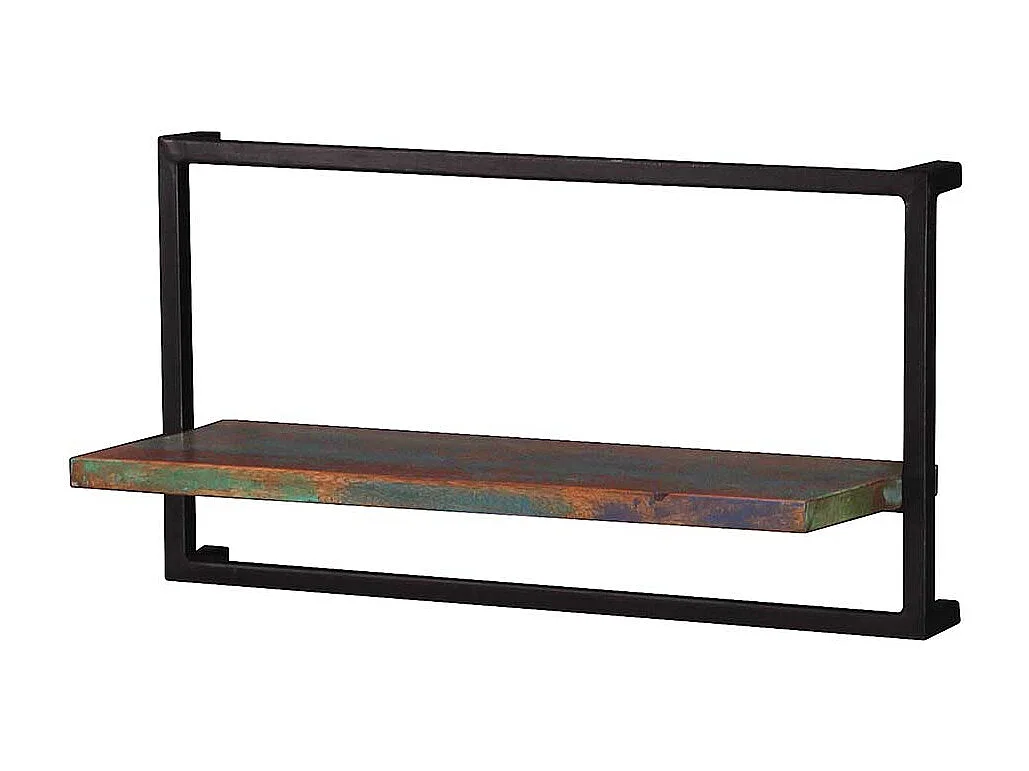 Wandregal in Bunt und Schwarz Shabby Chic Stil