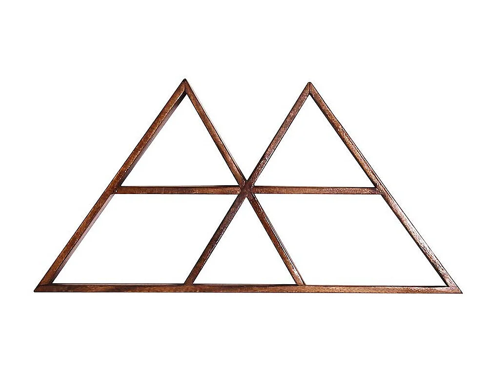 Wandregal aus Mangobaum Massivholz dreieckig