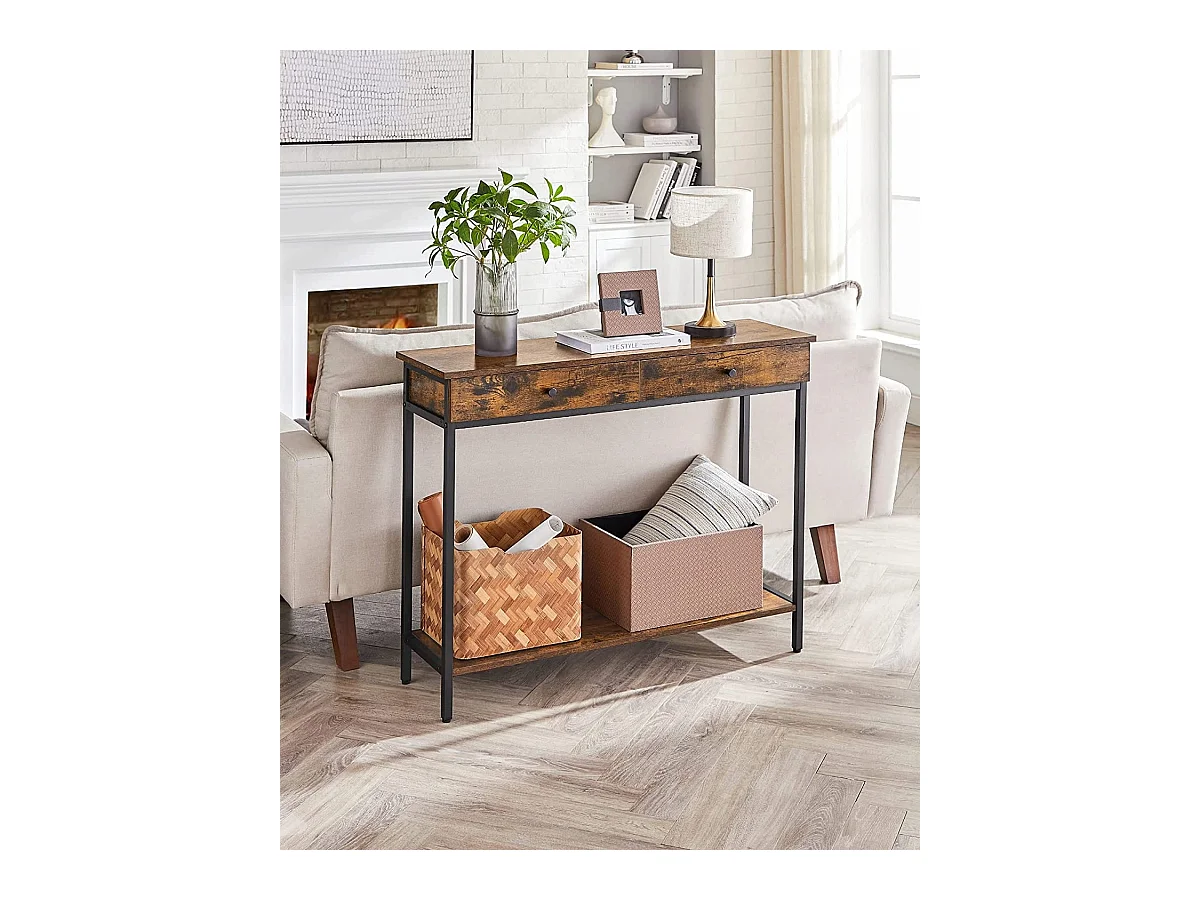 Valora Consoletafel Rustiek Bruin Loft Stijl met Laden