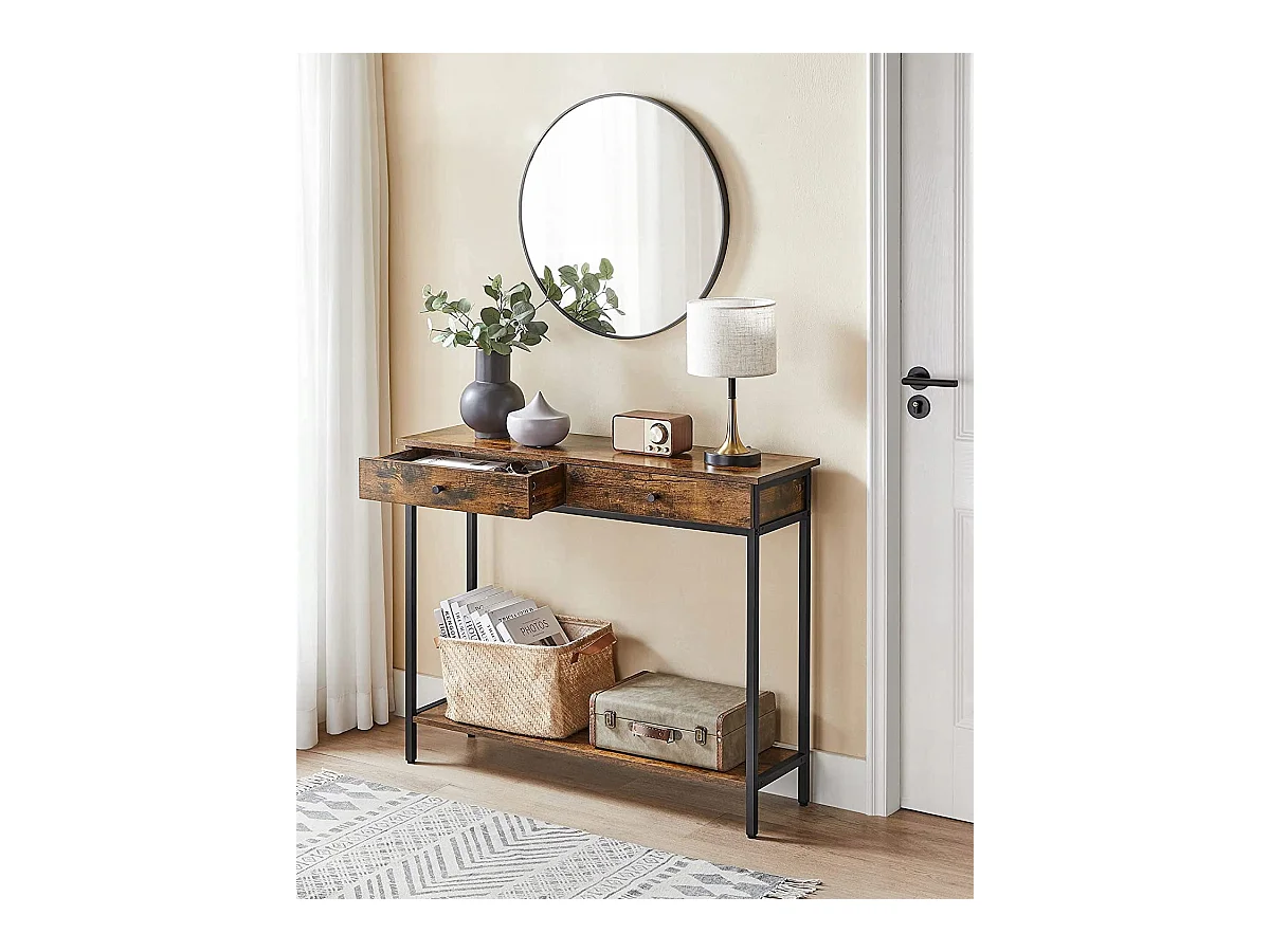 Valora Consoletafel Rustiek Bruin Loft Stijl met Laden
