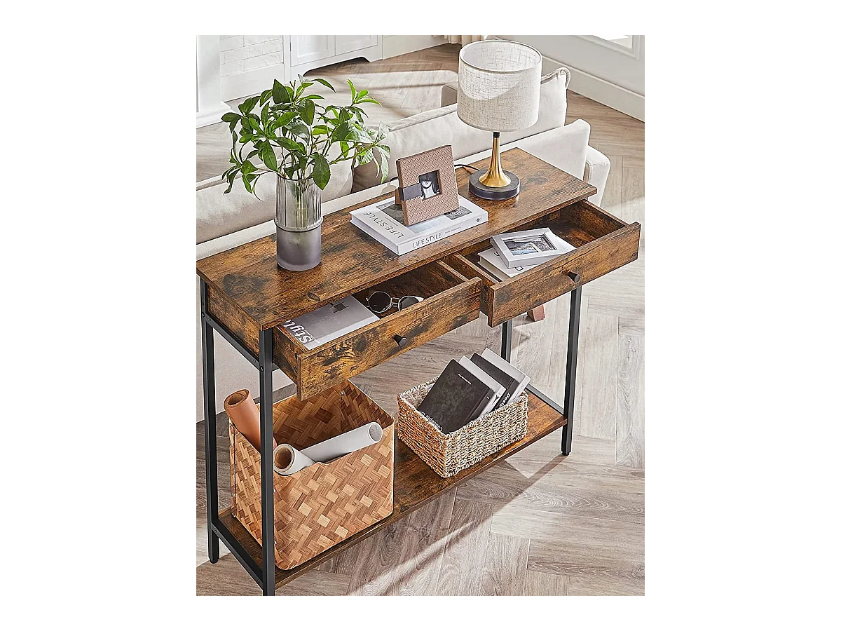 Valora Consoletafel Rustiek Bruin Loft Stijl met Laden