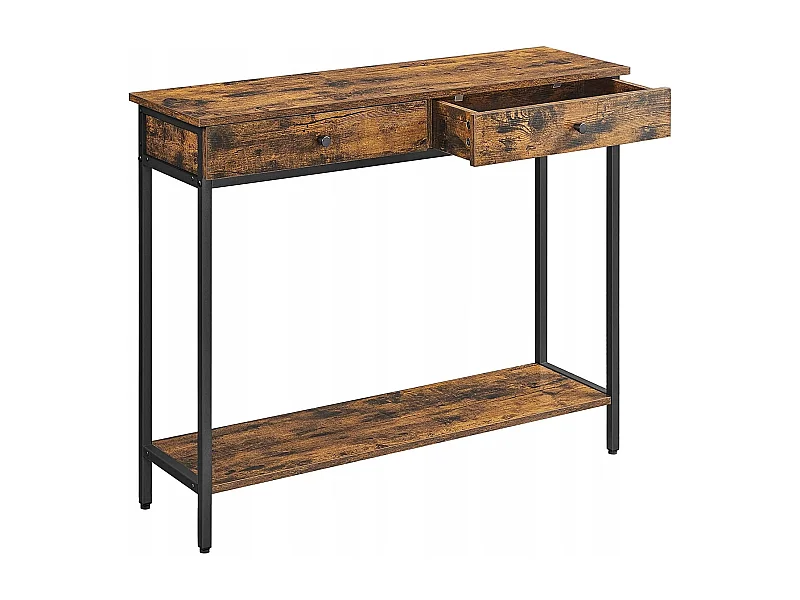Consolle Valora in stile loft rustico marrone con cassetti